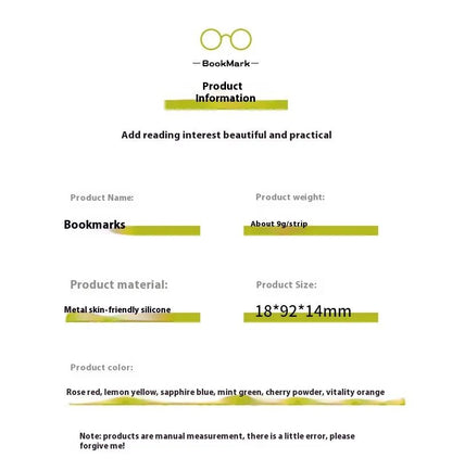 Silicone Simple Bookmark Holder Reading Tool - Catch Cards