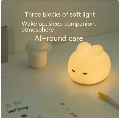 Simple Rabbit Silicone Night Light for Kids – USB Rechargeable Sleep Lamp - Catch Cards