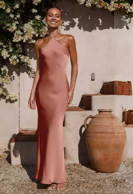 Slim - fit Sleeveless Backless Temperament Dress Women - Catch Cards