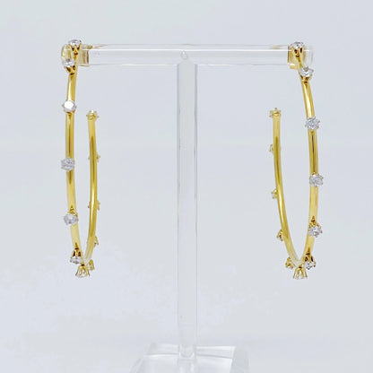 Slim & Jeweled Hoop Earrings - Catch Cards