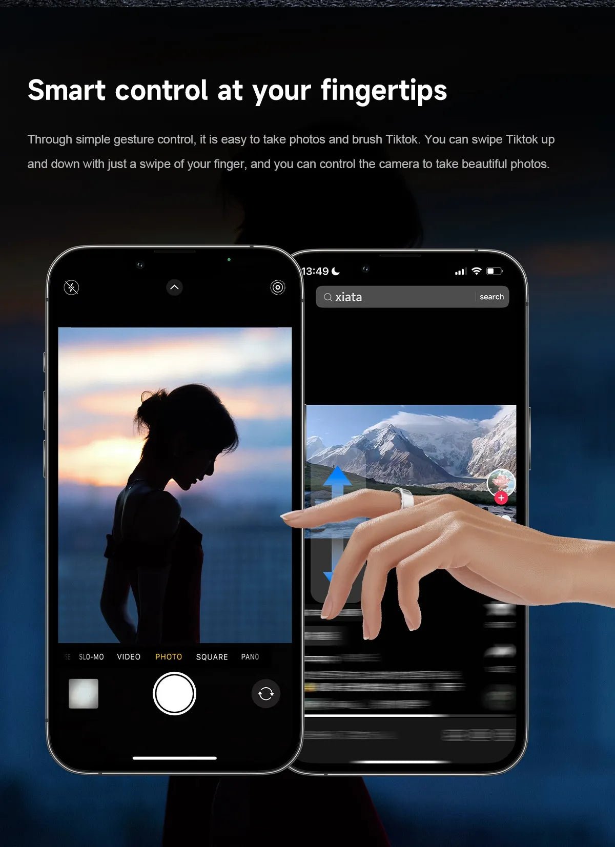 Smart Touchscreen Flip Ring - Catch Cards