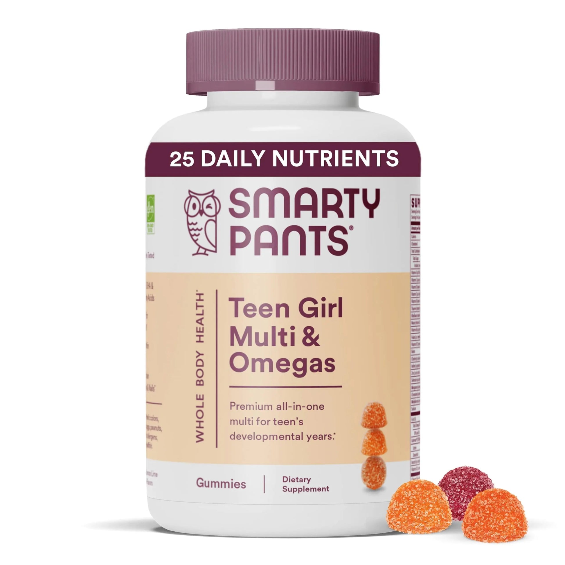 SmartyPants Gomitas Multivitamínicas para Adolescentes Chicas: Aceite de Pescado Omega 3 (EPA/DHA), Vitaminas C D3 B12, Vitaminas A K & Zinc, Sin Gluten, Incluye Biotina para Apoyar el Cabello, Piel y Uñas, 120 Unidades (Suministro de 30 Días) - Catch Cards
