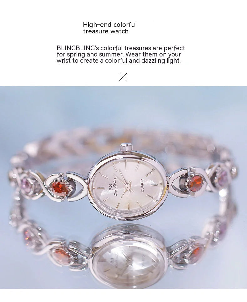 Oval Gemstone Luxury Watch HejK.com