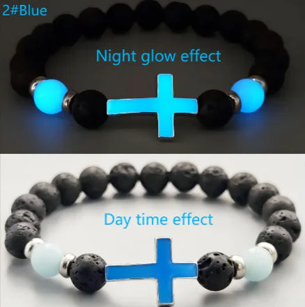 Luminous Volcanic Rock Cross Bracelet HejK.com Marketplace LLC