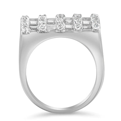 14K White Gold 1 7/8ct TDW Round and Baguette-cut Diamond Ring (G-H, SI2-I1) WEM Support (www.WEM.support)