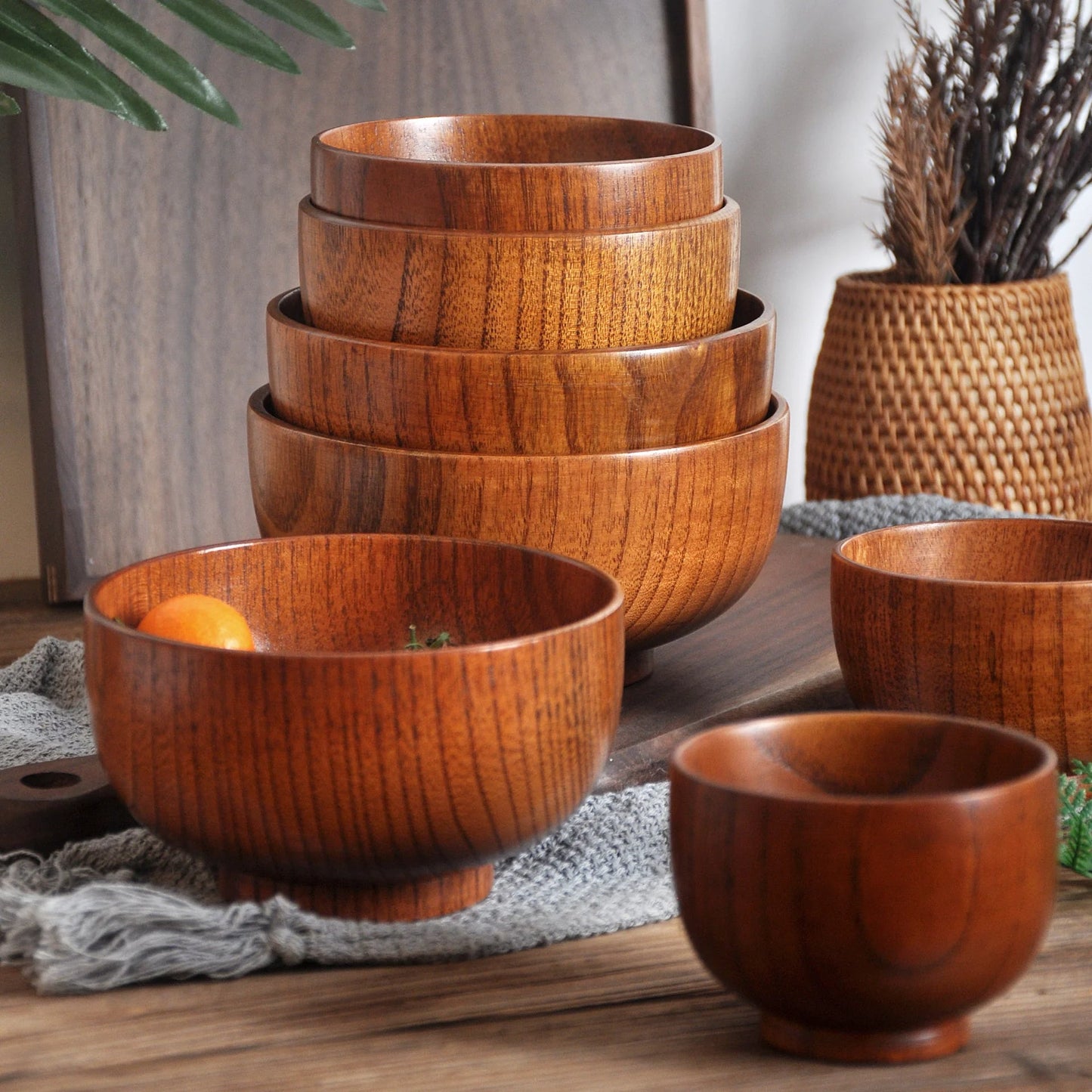 Solid Wood Soup & Noodle Bowl - Catch Cards
