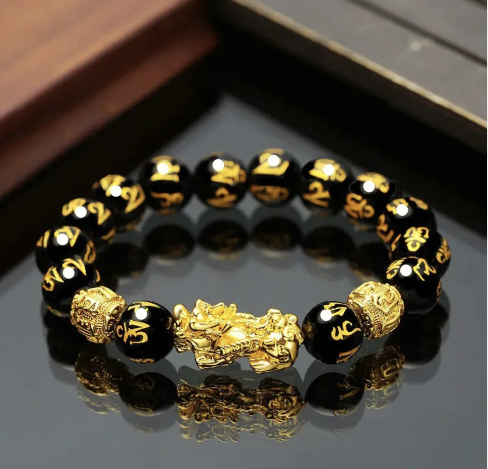 Vietnam Sand Gold Obsidian Bracelet for Men and Women WEM Support (www.WEM.support)