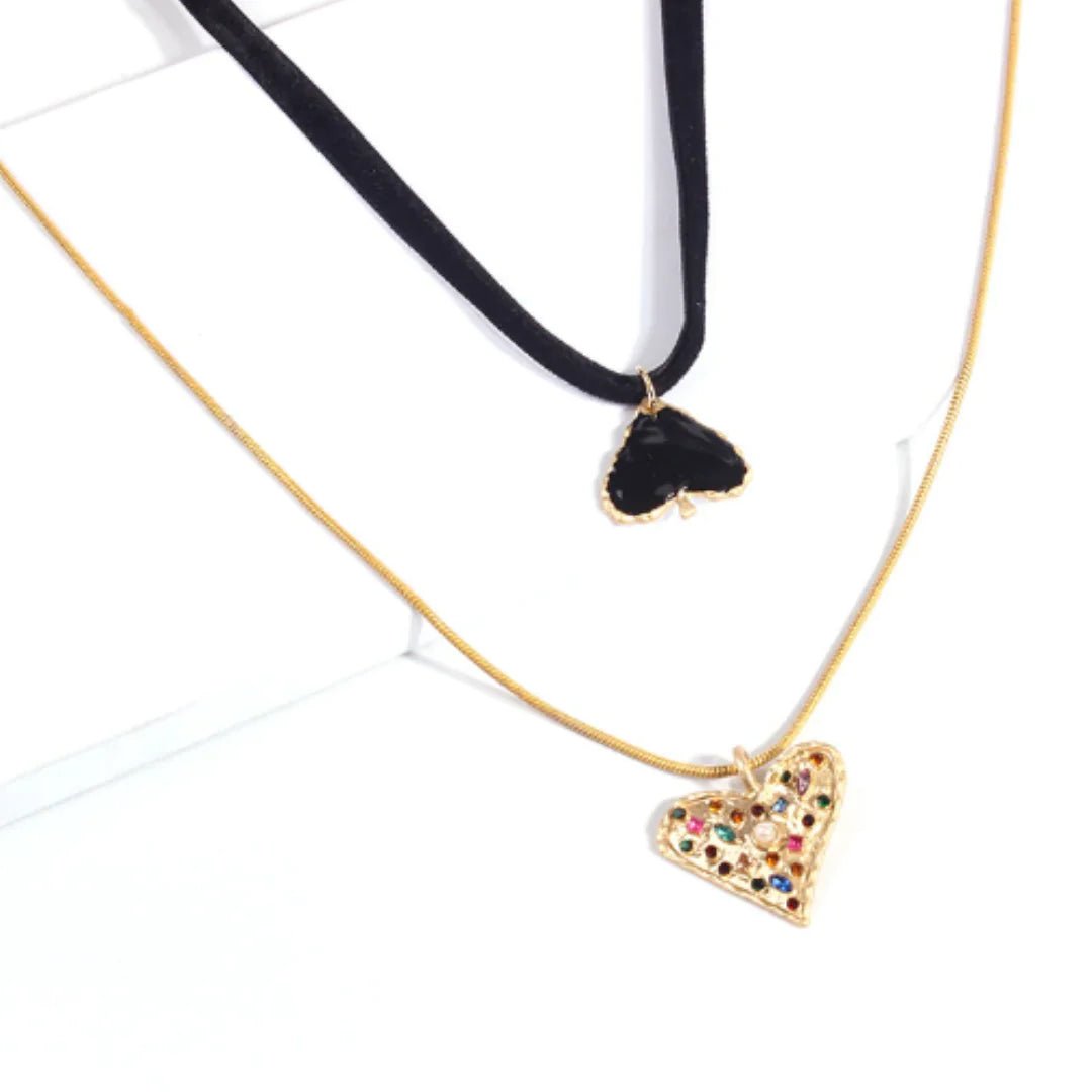 Spade & Heart Necklace Set - Catch Cards