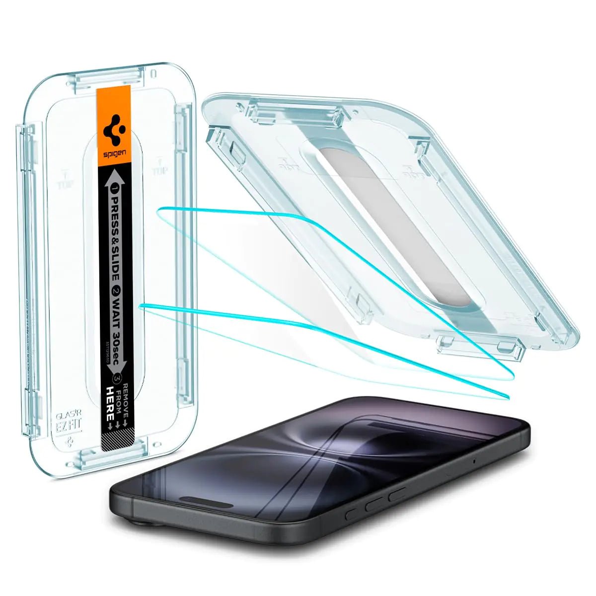 Spigen Tempered Glass Screen Protector [GlasTR EZ FIT] designed for iPhone 16 Pro Max [2 Pack] - Catch Cards