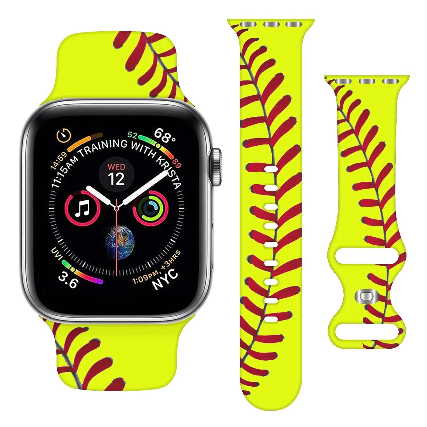 Sport Strap Compatible with Apple Watch Band 38mm 40mm 41mm 42mm 44mm 45mm 46mm 49mm Men Women,Adjustable Soft Silicone Wristbands for iWatch Ultra Series 10 9 8 7 6 5 4 3 2 1 SE - Catch Cards