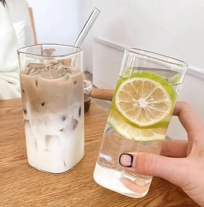 Square Transparent Coffee Cup with Lid - Catch Cards