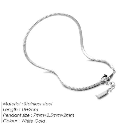 Stainless Steel Octagonal Snake Bone Bracelet - Catch Cards