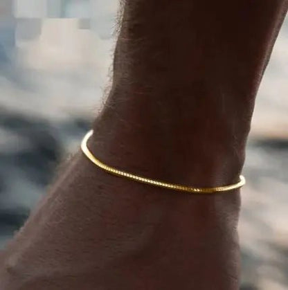 Stainless Steel Octagonal Snake Bone Bracelet - Catch Cards