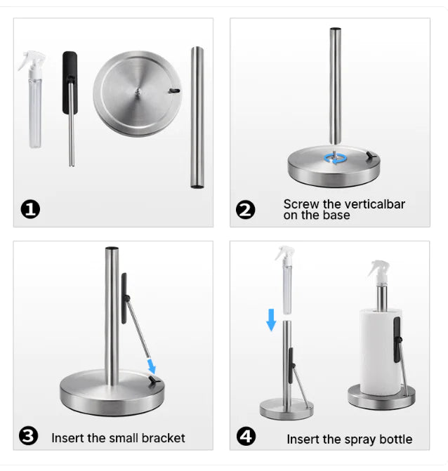 Stainless Steel Tissue & Towel Holder - Catch Cards