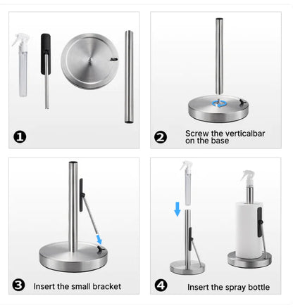 Stainless Steel Tissue & Towel Holder - Catch Cards