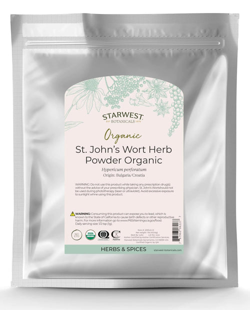 Starwest Botanicals Organic St. Johns Wort Herb Powder 1 Pound - Catch Cards