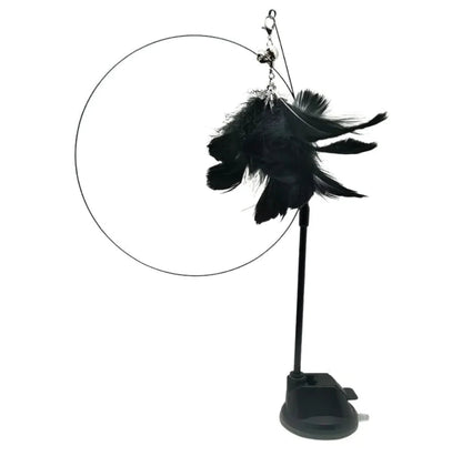 Steel Wire Feather Cat Teaser Wand - Catch Cards