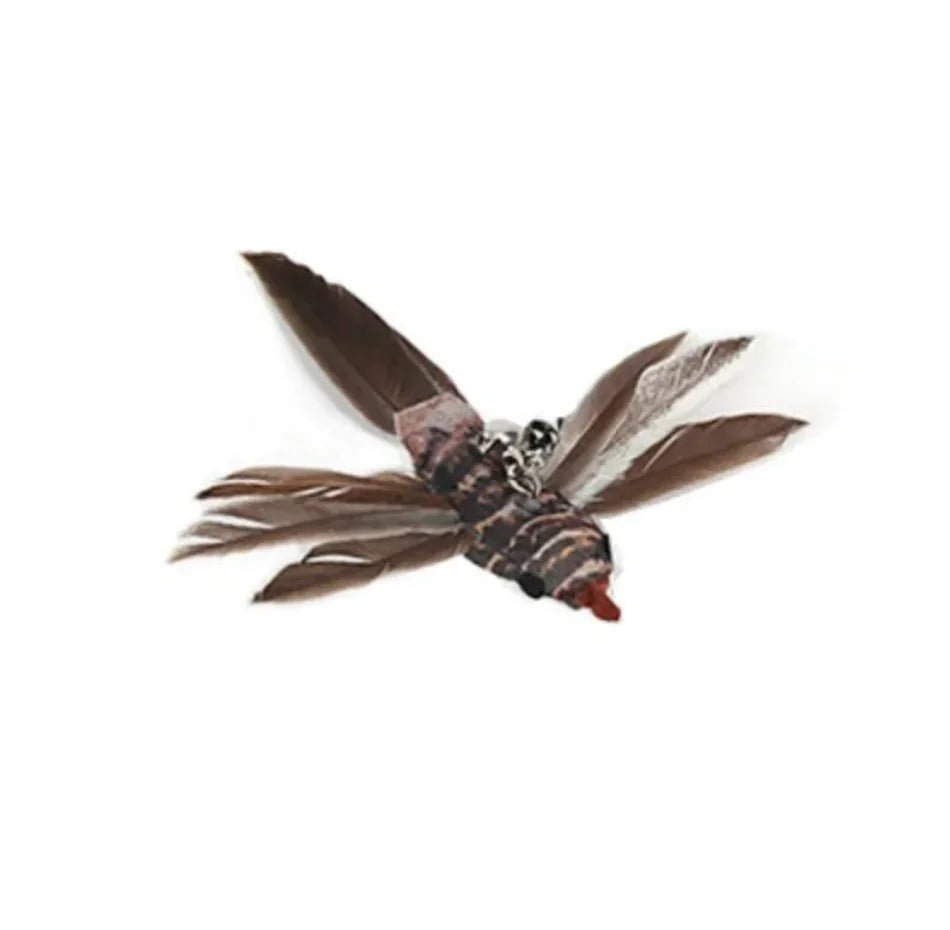 Steel Wire Feather Cat Teaser Wand - Catch Cards