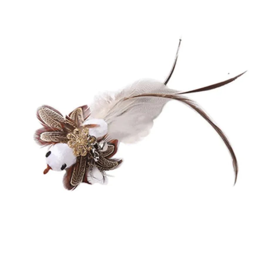 Steel Wire Feather Cat Teaser Wand - Catch Cards