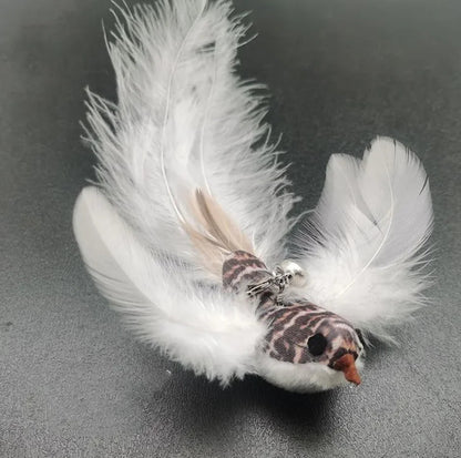 Steel Wire Feather Cat Teaser Wand - Catch Cards