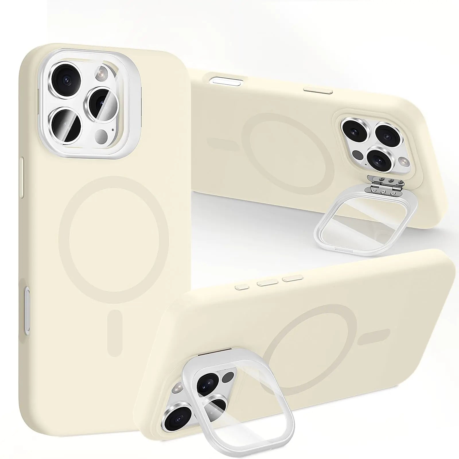 STERKER Designed for iPhone 16 Pro Case with Camera Invisible Stand [Lens Protector] [Compatible with MagSafe] Military Drop Protection Silicone Back Cover 6.3'', Blue - Catch Cards