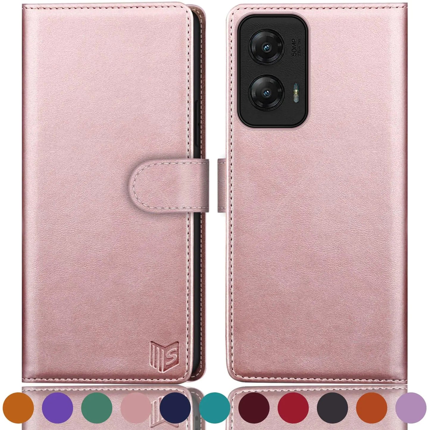 SUANPOT for Moto G Stylus 5G 2024 Wallet case with RFID Blocking Credit Card Holder,Flip Book PU Leather Protective Cover Women Men for Stylus 5G 2024 Phone case Purple - Catch Cards