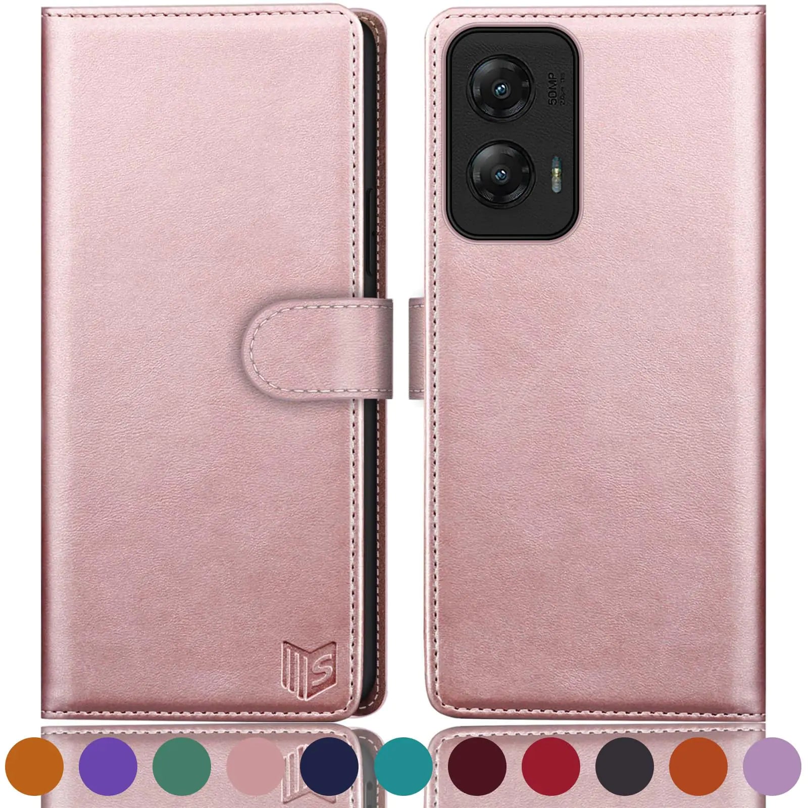 SUANPOT for Moto G Stylus 5G 2024 Wallet case with RFID Blocking Credit Card Holder,Flip Book PU Leather Protective Cover Women Men for Stylus 5G 2024 Phone case Purple - Catch Cards