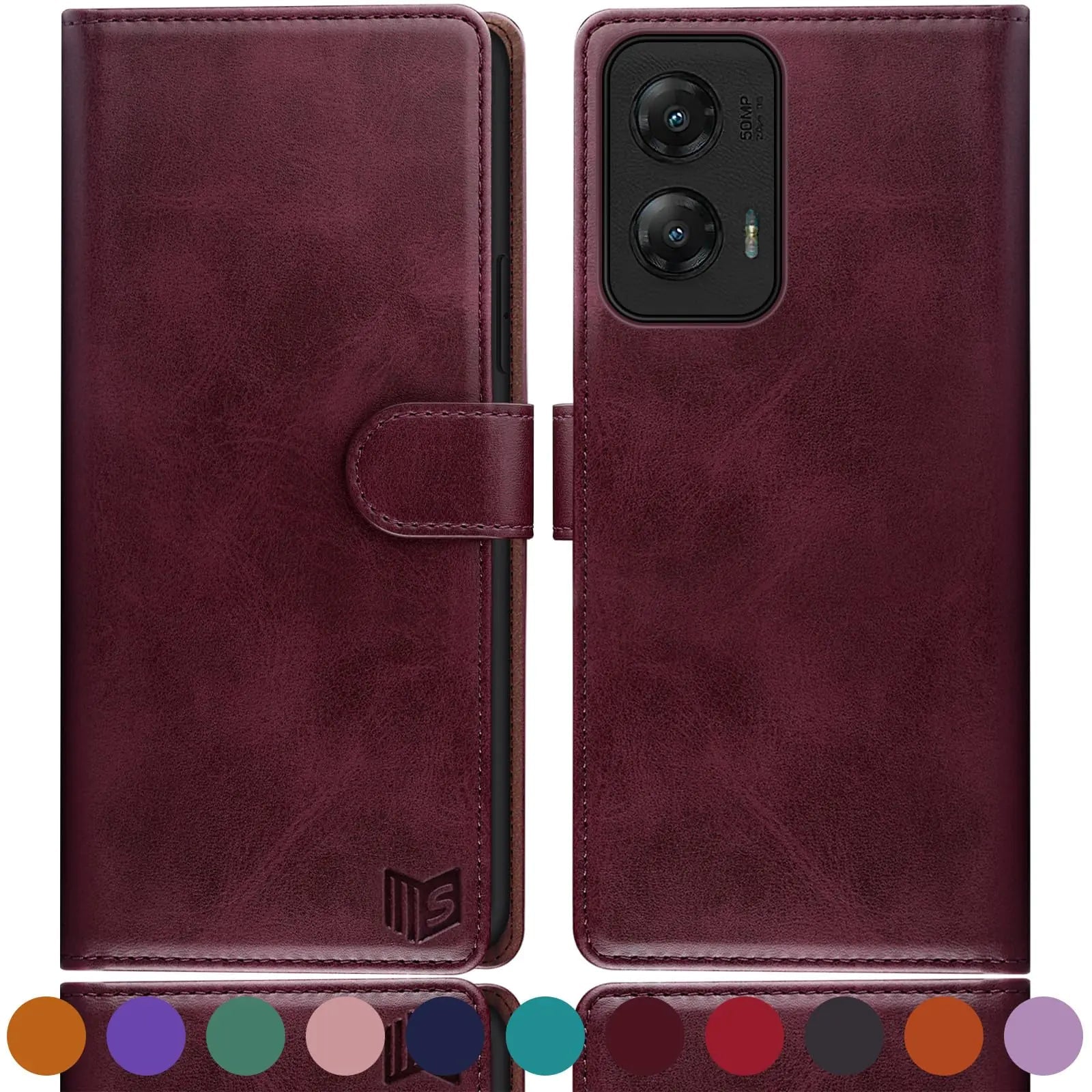 SUANPOT for Moto G Stylus 5G 2024 Wallet case with RFID Blocking Credit Card Holder,Flip Book PU Leather Protective Cover Women Men for Stylus 5G 2024 Phone case Purple - Catch Cards