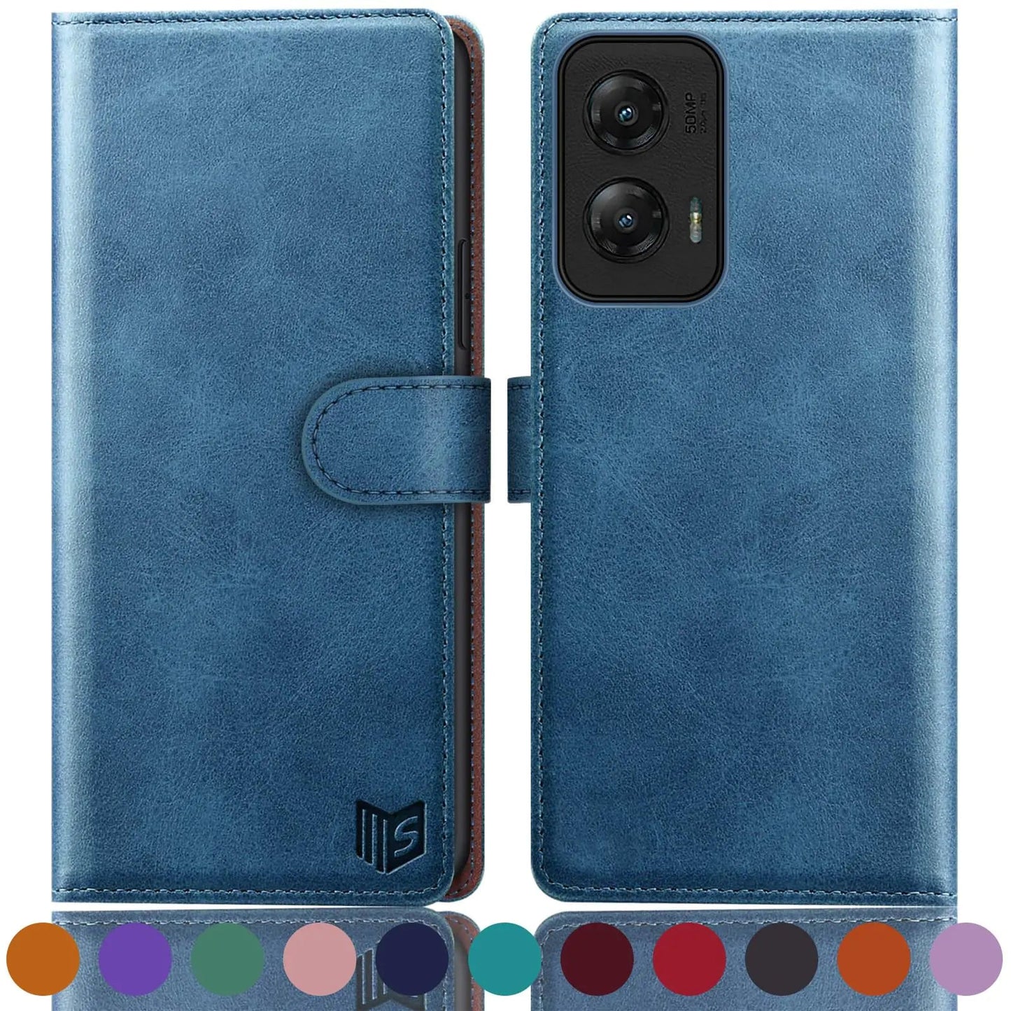 SUANPOT for Moto G Stylus 5G 2024 Wallet case with RFID Blocking Credit Card Holder,Flip Book PU Leather Protective Cover Women Men for Stylus 5G 2024 Phone case Purple - Catch Cards