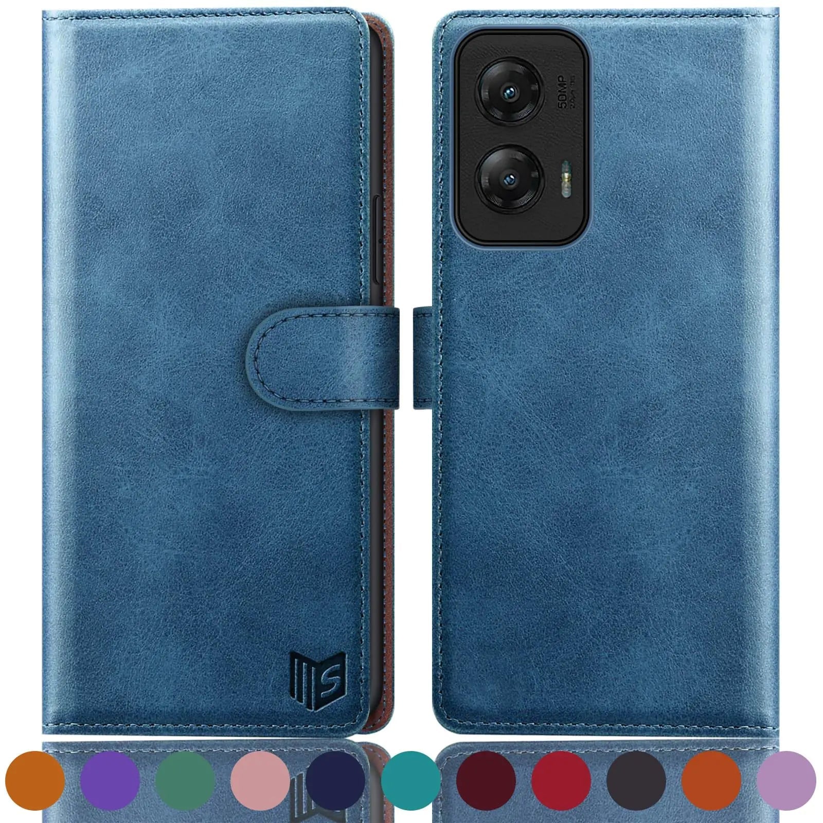 SUANPOT for Moto G Stylus 5G 2024 Wallet case with RFID Blocking Credit Card Holder,Flip Book PU Leather Protective Cover Women Men for Stylus 5G 2024 Phone case Purple - Catch Cards