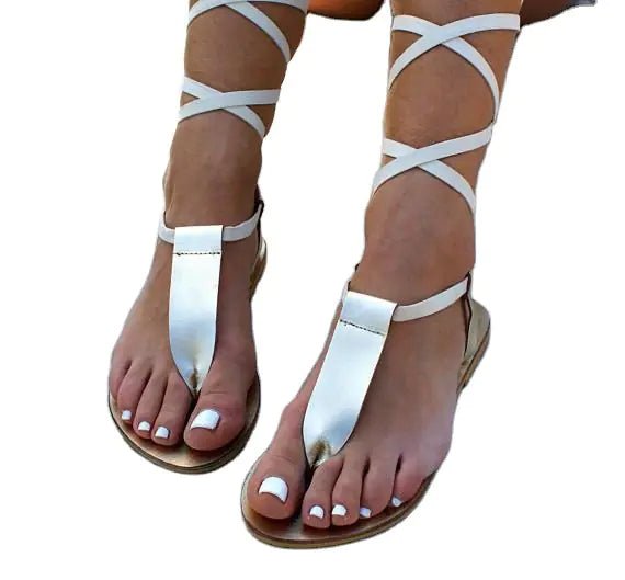 Summer European American Thin Strap Flat Sandals - Catch Cards