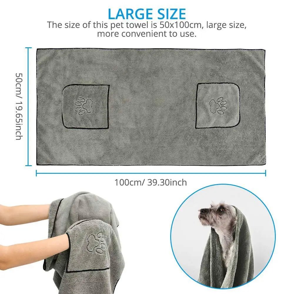 Super Absorbent Dog Bathrobe Towel - Catch Cards