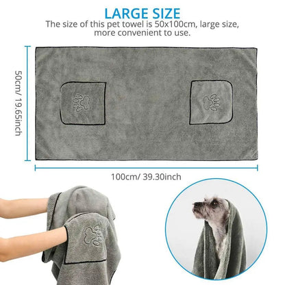 Super Absorbent Dog Bathrobe Towel - Catch Cards