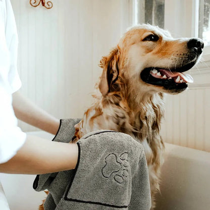Super Absorbent Dog Bathrobe Towel - Catch Cards