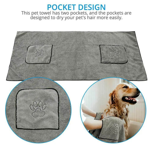 Super Absorbent Dog Bathrobe Towel - Catch Cards