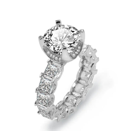 Super Sparkling Full Diamond Engagement Ring for Women - Catch Cards