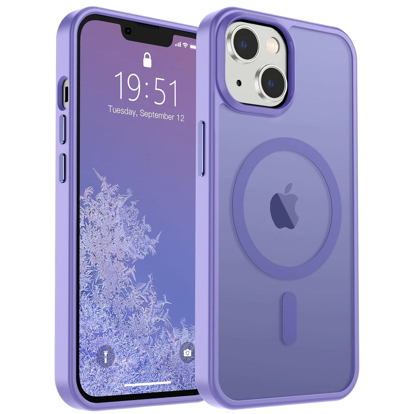 SUPFINE Magnetic for iPhone 15 Plus Case & iPhone 14 Plus Case(Compatible with MagSafe)(10 FT Military Grade Drop Protection) Slim Translucent Shockproof with Anti - Fingerprint Phone Case,Black - Catch Cards