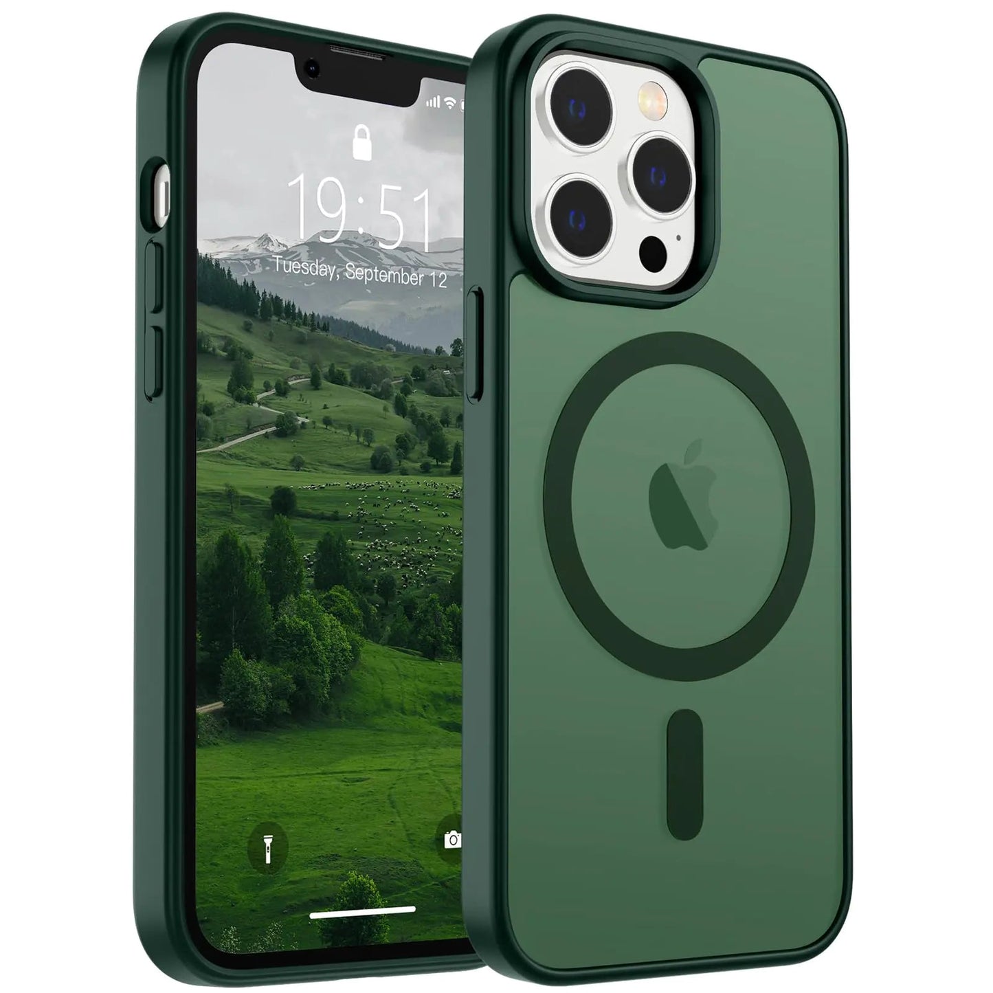 SUPFINE Magnetic for iPhone 15 Plus Case & iPhone 14 Plus Case(Compatible with MagSafe)(10 FT Military Grade Drop Protection) Slim Translucent Shockproof with Anti - Fingerprint Phone Case,Black - Catch Cards