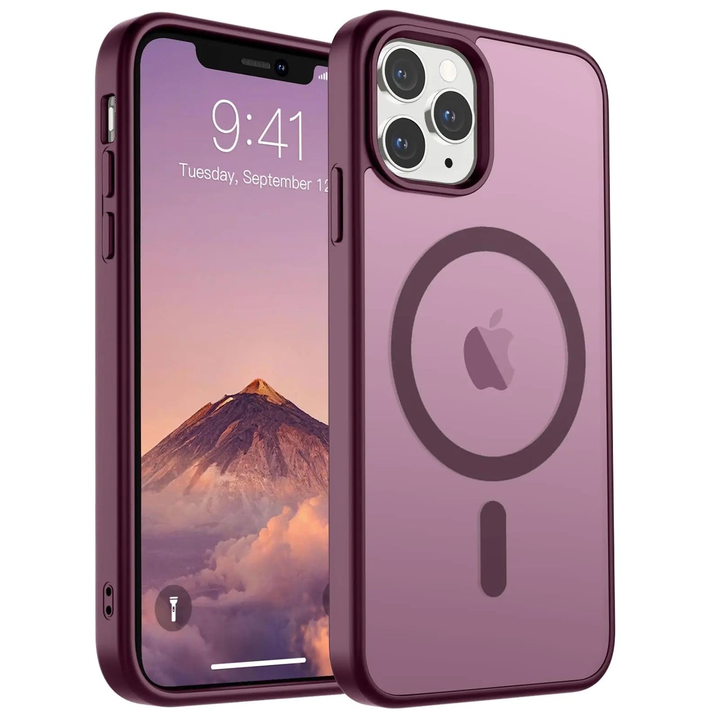 SUPFINE Magnetic for iPhone 15 Plus Case & iPhone 14 Plus Case(Compatible with MagSafe)(10 FT Military Grade Drop Protection) Slim Translucent Shockproof with Anti - Fingerprint Phone Case,Black - Catch Cards