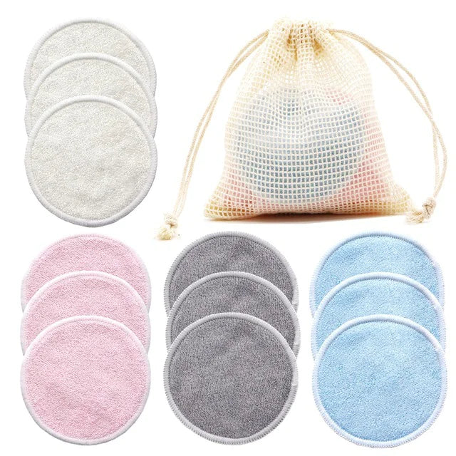 12-Pack Reusable Cotton Makeup Remover Pads – Washable & Eco-Friendly HejK.com