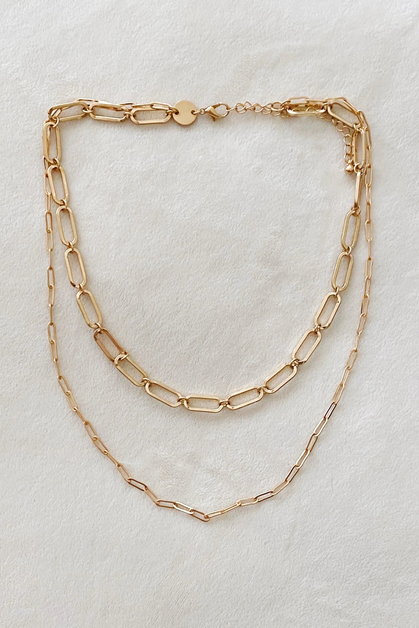 Big & Small Double Chain Link Necklace WEM Support (www.WEM.support)