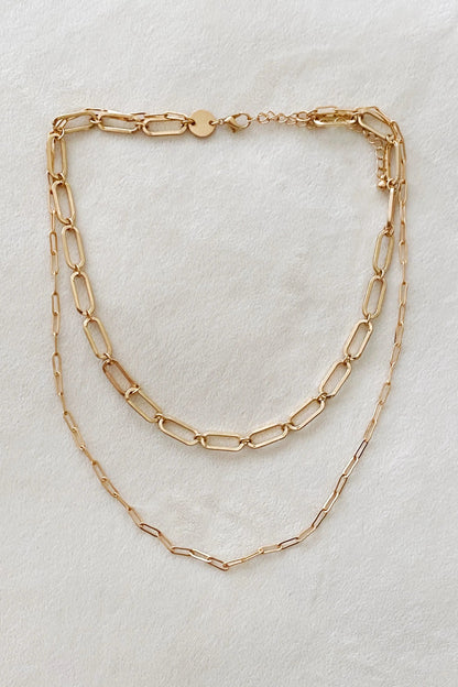 Big & Small Double Chain Link Necklace WEM Support (www.WEM.support)