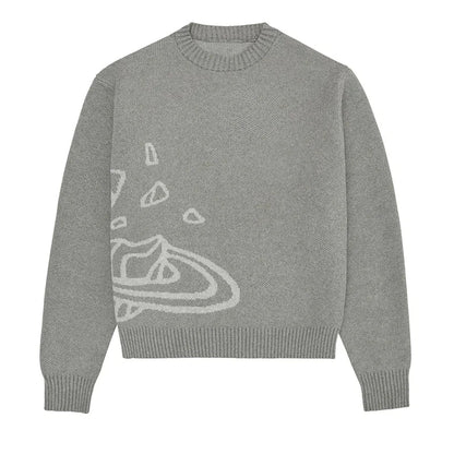 Space Planet Star Knitted Sweater - Y2K Vibes HejK.com
