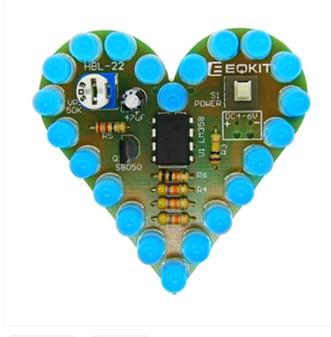 Creative Heart-shaped Breathing Light Kit DIY Parts WEM Support (www.WEM.support)