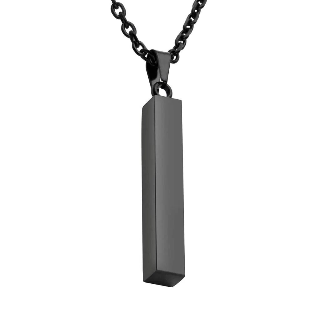 Vertical Bar Stainless Steel Pendant Necklace WEM Support (www.WEM.support)