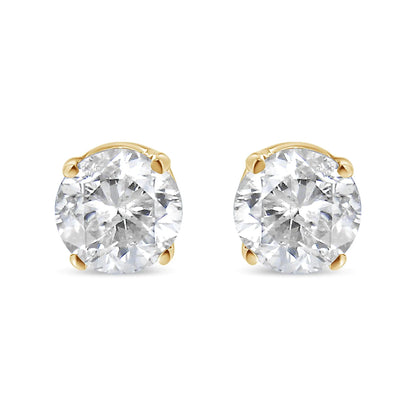 14K Gelbgold 1/2 Karat Rundschliff Diamant Solitär Ohrstecker (O-P Farbe, SI2-I1 Reinheit) WEM Support (www.WEM.support)