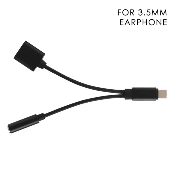 Adaptador Dual de Música e Carregamento WEM Support (www.WEM.support)