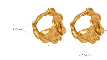 Vintage Hollow Pleated Earrings HejK.com Marketplace LLC