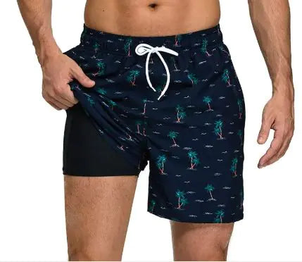 Men's Quick-Dry Double-Layer Beach Swim Trunks HejK.com