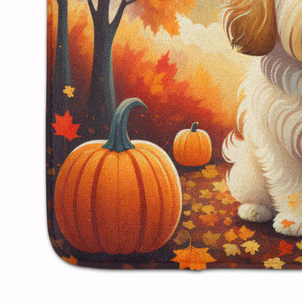 Coton De Tulear Fall Memory Foam Kitchen Mat WEM Support (www.WEM.support)